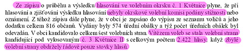 Usnesení soudu k platnosti voleb 2010 v Květnici - výtah z rozhodnutí 4